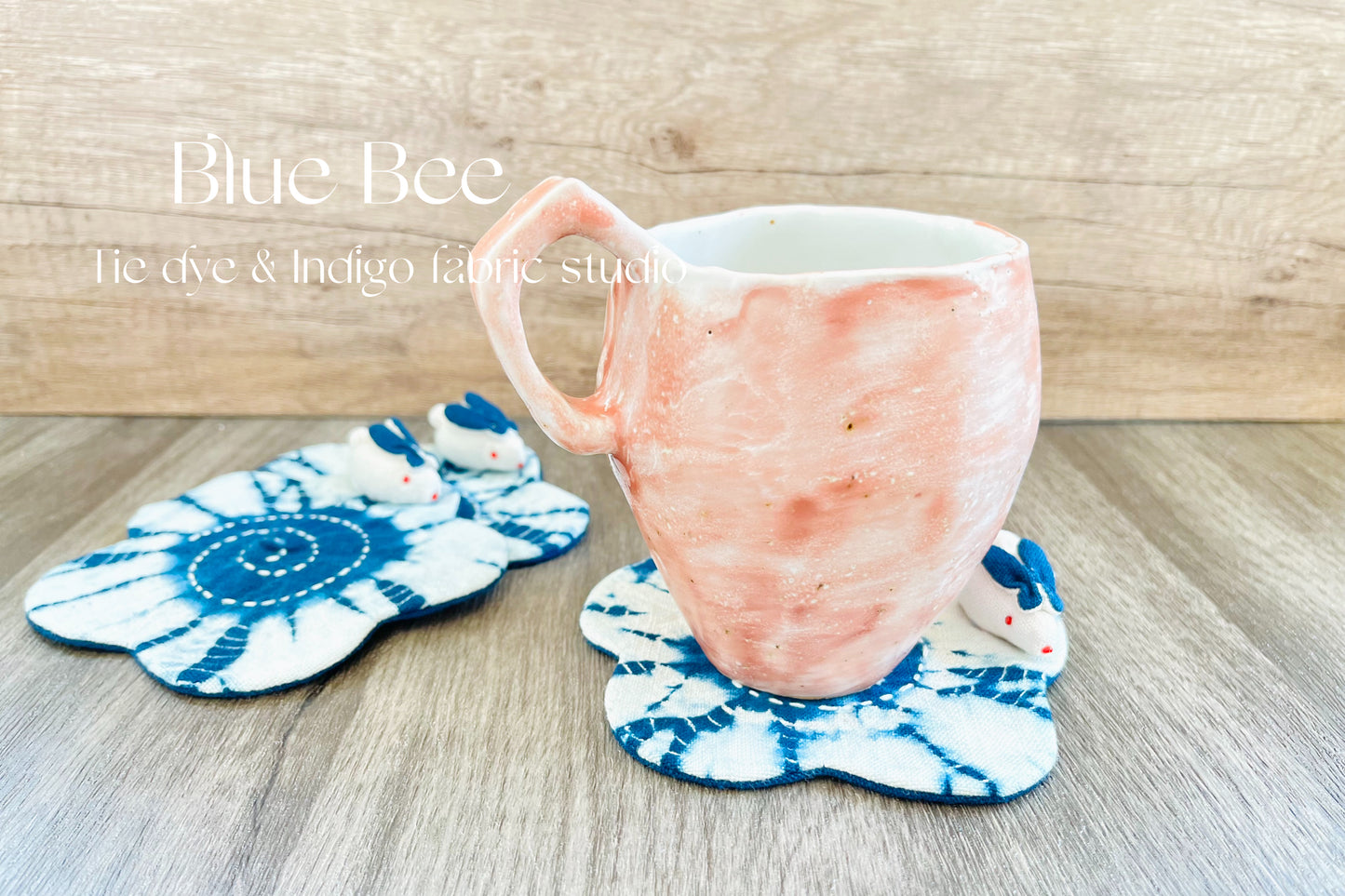 Pretty turtle / bunny / puppy hand-sewing coasters. Tie dye textiles animal, pet coasters. A lovely birthday gift for friends!
