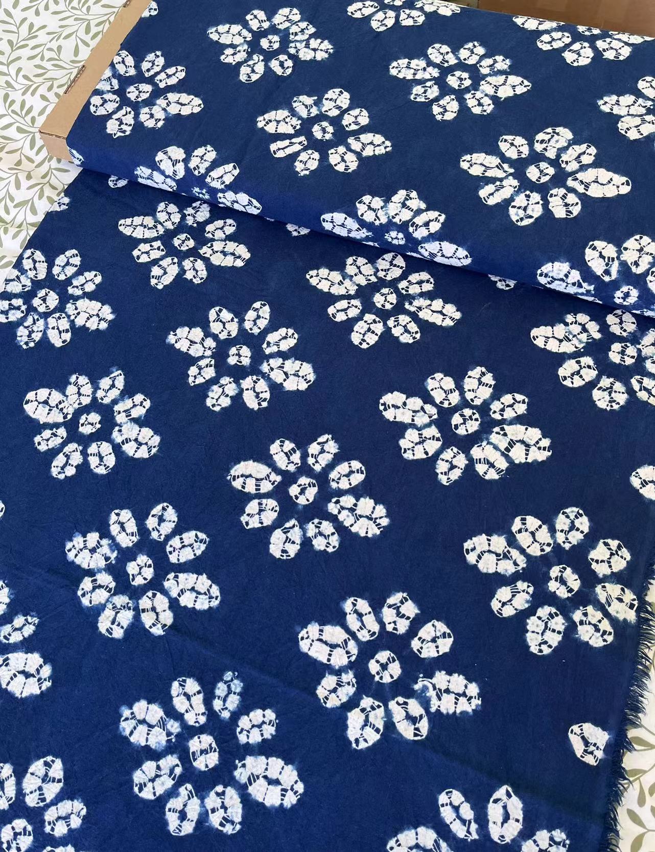 Premium handmade indigo Shibori fabrics with width of 1.1 meters. High-quality indigo tie dye collection arrival!