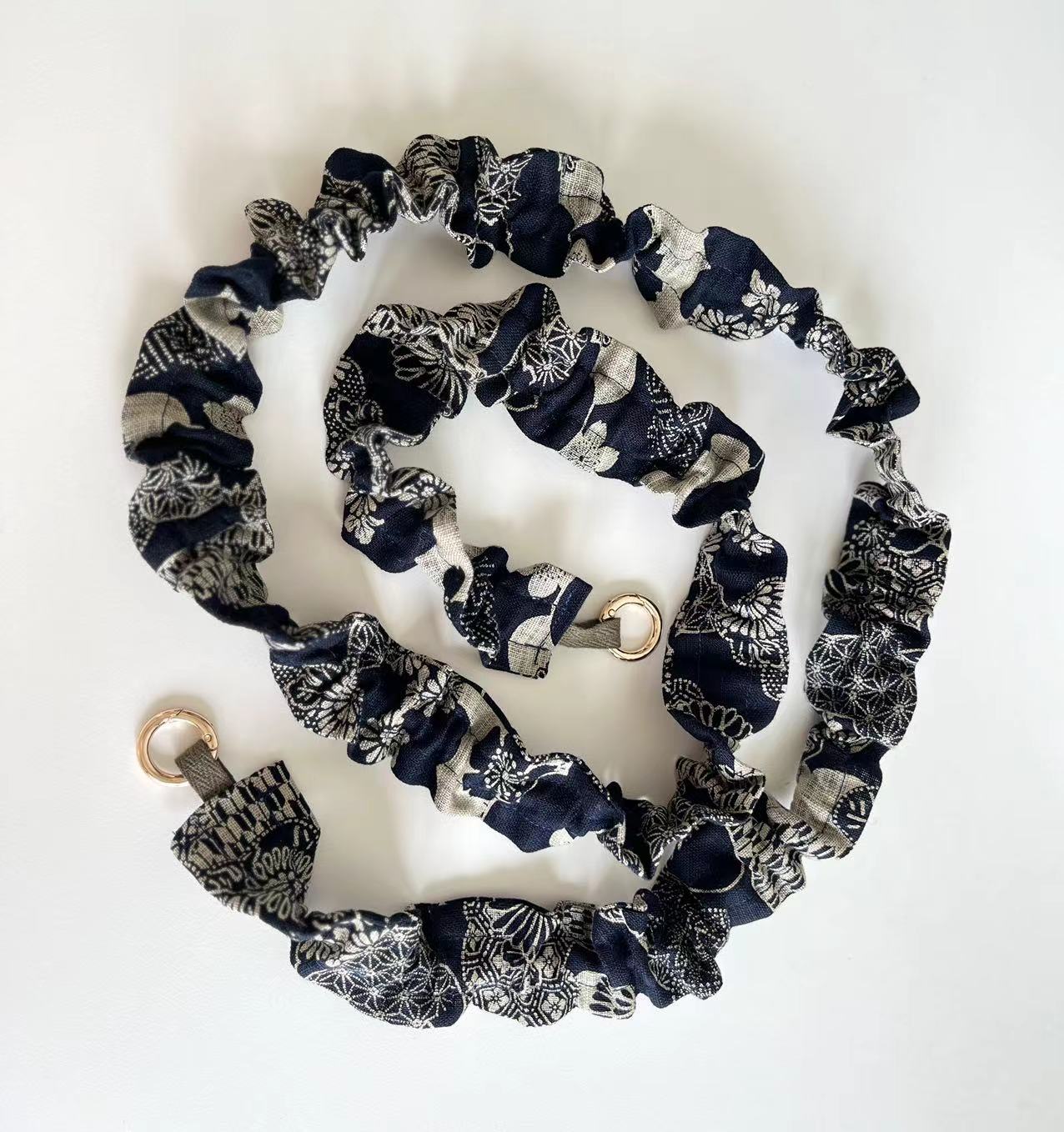 Indigo shibori/ hand woven patchwork stylish mobile phone strap/ lanyard in 130cm length (phone patch is included). A unique crossbody lanyard with your bags.
