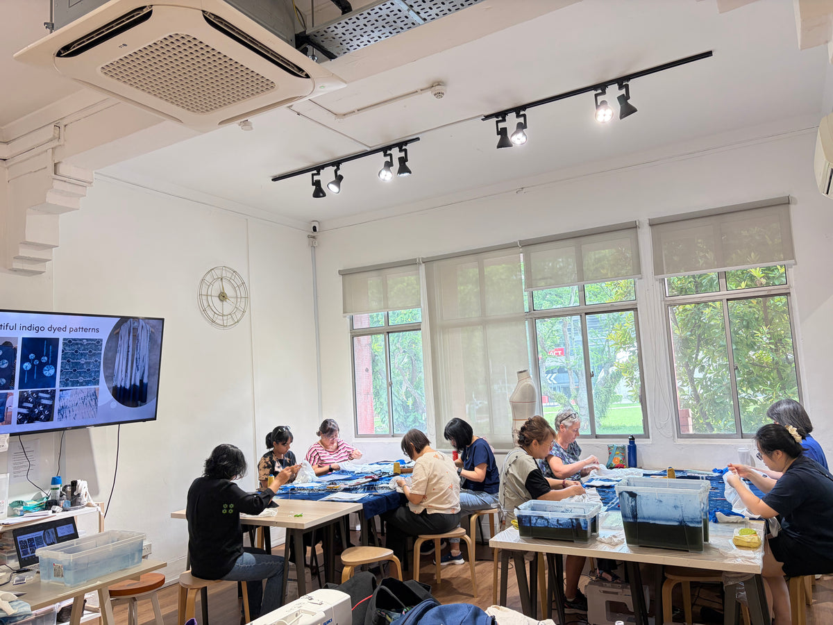 Indigo Shibori Dye Tea Towel / Bandana Workshop. Creative Team Bonding Exploration!